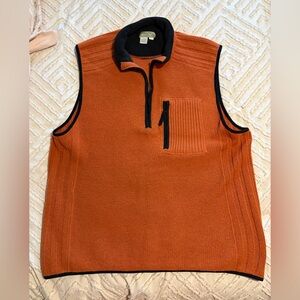 The Territory Ahead Men's Lamb's Wool Orange Zip-Up Sweater Vest